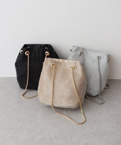 【TIME SALE】ラインストーン2way巾着パーティーバッグ 【TIME SALE】ラインストーン2way巾着パーティーバッグ