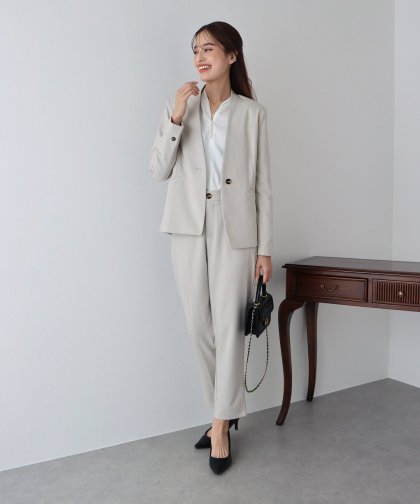 【SALE】カラーレスジャケット&テーパードパンツ 2点セット 【SALE】カラーレスジャケット&テーパードパンツ 2点セット