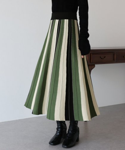 配色ニットスカート 配色ニットスカート