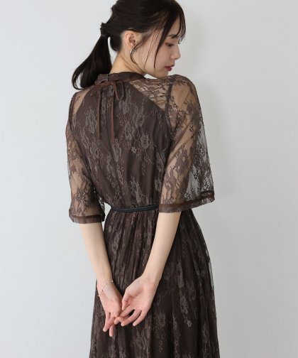 【TIME SALE】バックリボンレースパーティードレス 【TIME SALE】バックリボンレースパーティードレス