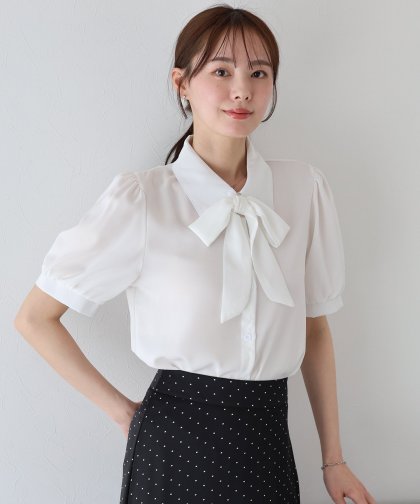 【TIME SALE】ボウタイリボンブラウス【ネコポス】 【TIME SALE】ボウタイリボンブラウス【ネコポス】