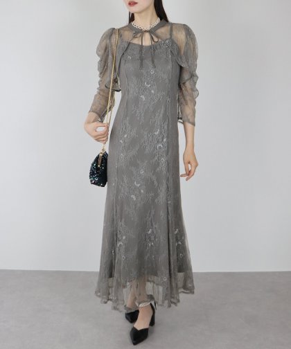 【SALE】ボレロレイヤードレースパーティードレス 【SALE】ボレロレイヤードレースパーティードレス