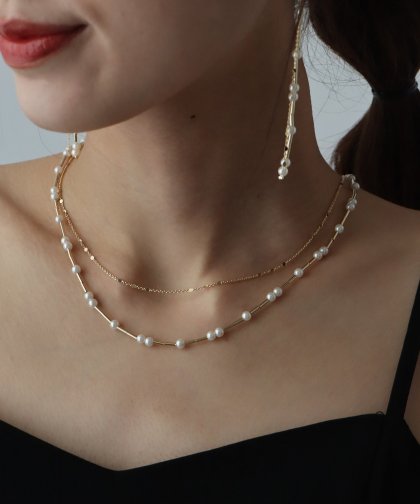 パールロングチェーンネックレス【ネコポス】