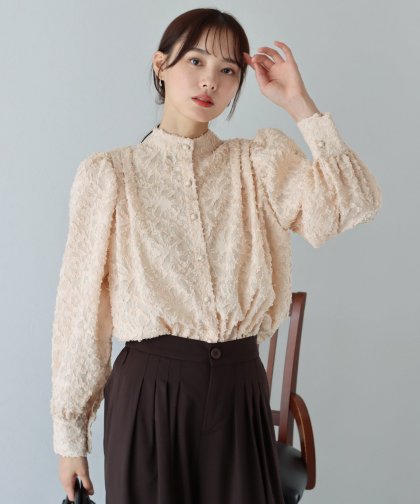 【SALE】ジャガードフリンジ2WAYブラウス 【SALE】ジャガードフリンジ2WAYブラウス