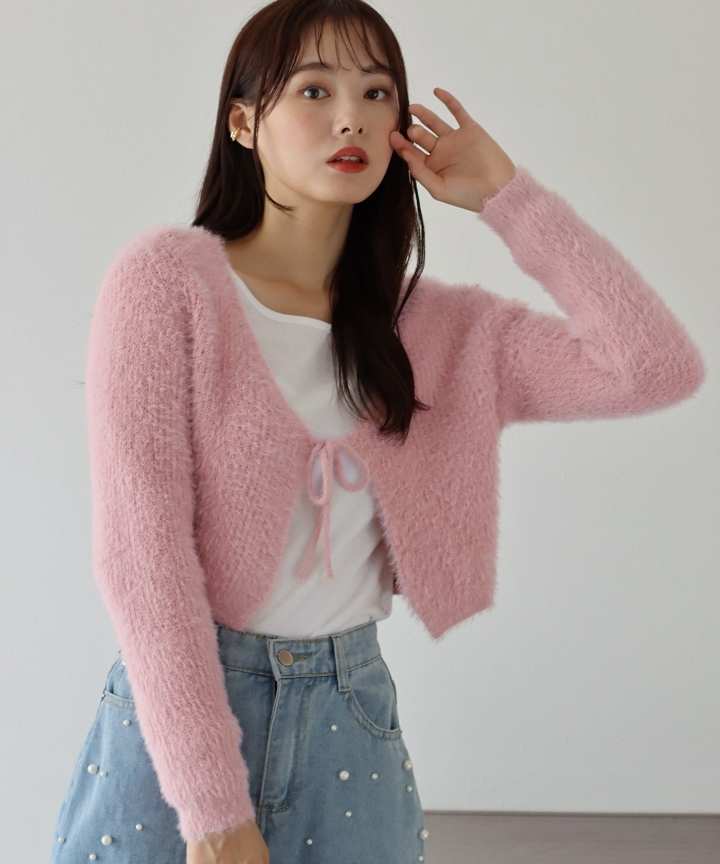 【SALE】シャギーリボンカーディガン