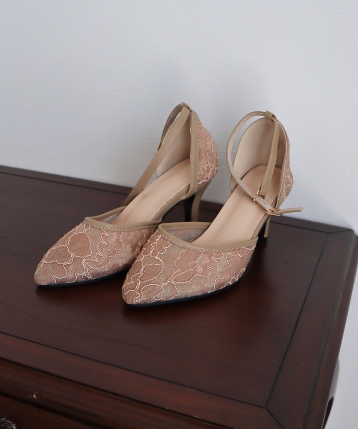 【SALE】フラワーレースパンプス