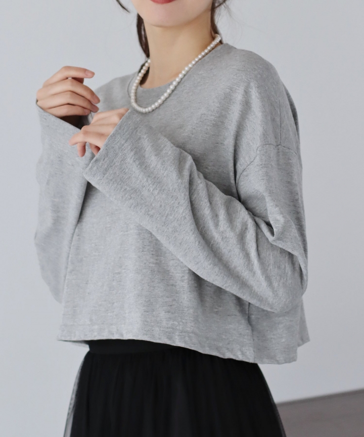 ワイドスリーブショート丈ロンT【ネコポス】 ワイドスリーブショート丈ロンT【ネコポス】