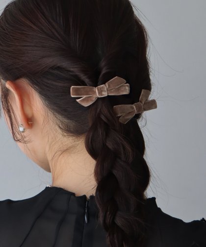 ベロアリボンヘアクリップセット【ネコポス】 ベロアリボンヘアクリップセット【ネコポス】