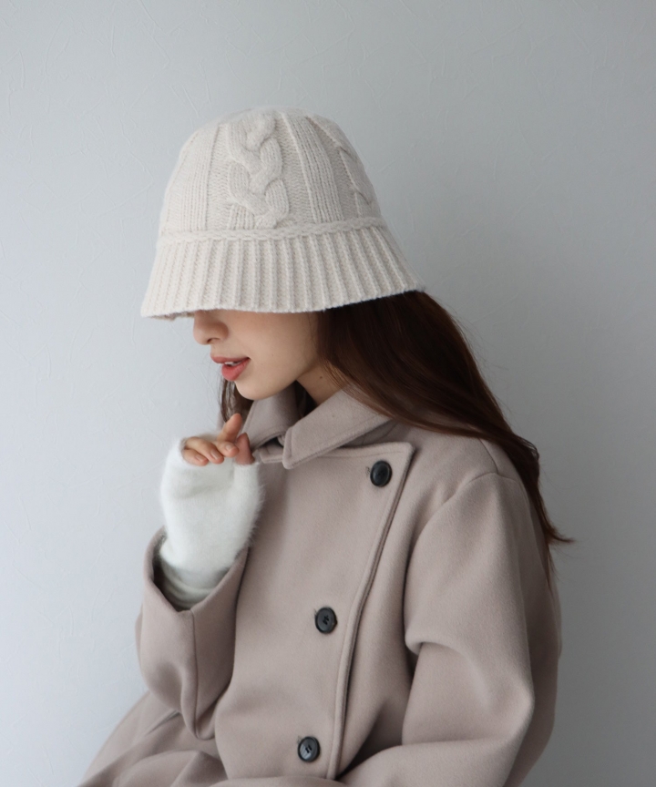 【SALE】ケーブルニットバケットハット