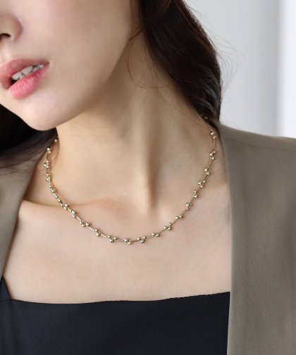 ビーズチェーンネックレス/ニッケルフリー【ネコポス】 ビーズチェーンネックレス/ニッケルフリー【ネコポス】