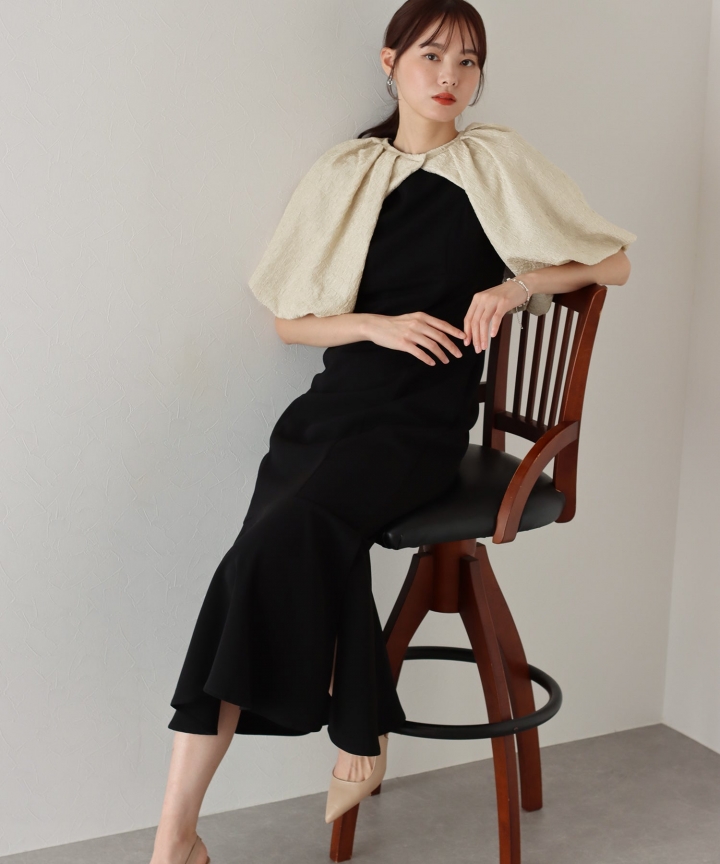 【TIME SALE】バルーンショートケープ×マーメイドワンピースドレス