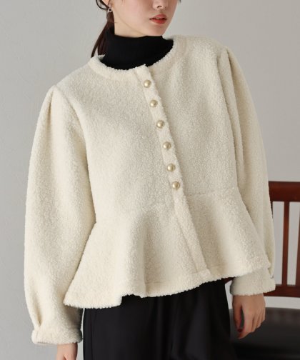【SALE】もこもこペプラムコート