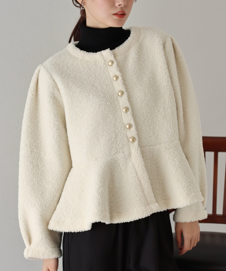 【SALE】もこもこペプラムコート 【SALE】もこもこペプラムコート