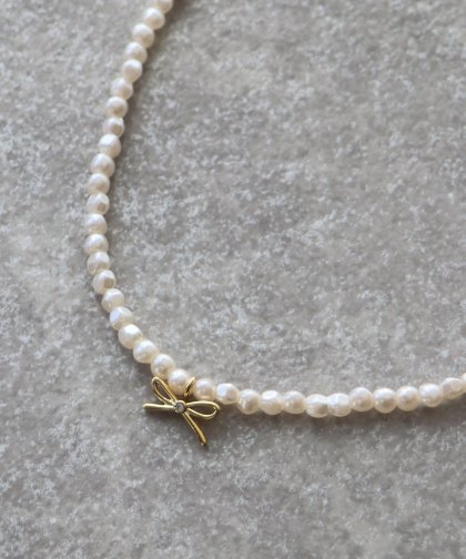 ゴールドモチーフ付きパールネックレス 【ネコポス】 ゴールドモチーフ付きパールネックレス 【ネコポス】