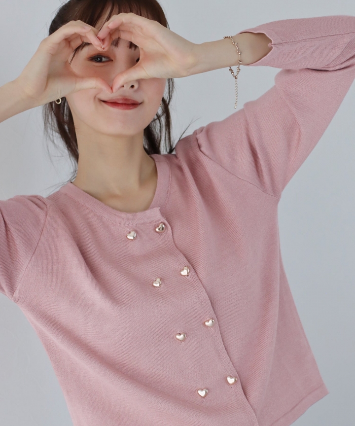 ハートボタンカーディガン ハートボタンカーディガン