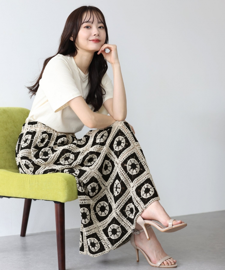 【SALE】クロシェレースロングスカート 【SALE】クロシェレースロングスカート