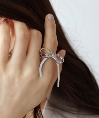 リボンスネークチェーンリング【ネコポス】