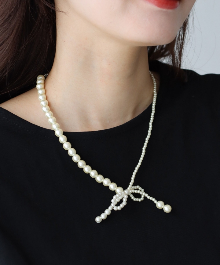 パールリボンネックレス【ネコポス】