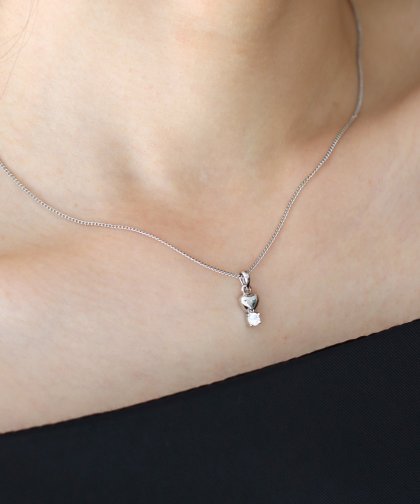 ハートビジューネックレス【ネコポス】 ハートビジューネックレス【ネコポス】