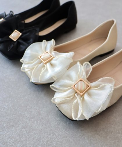 オーガンジーリボンパンプス オーガンジーリボンパンプス