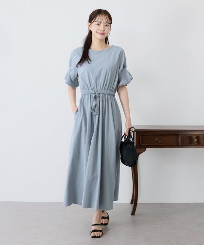 【SALE】袖レースドロストワンピース 【SALE】袖レースドロストワンピース