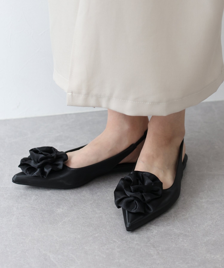 【SALE】バラ＆ビジューモチーフミュール