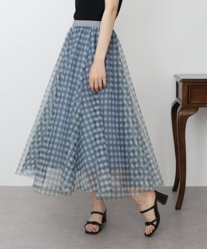チェックチュールスカート チェックチュールスカート