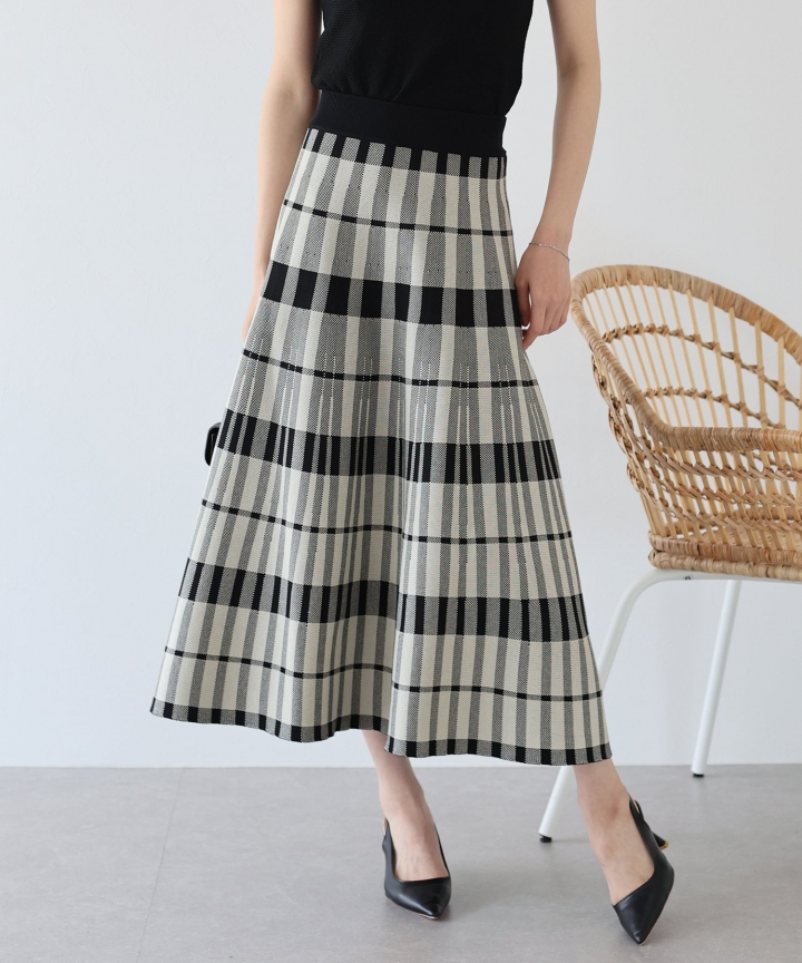 【SALE】チェックニットスカート