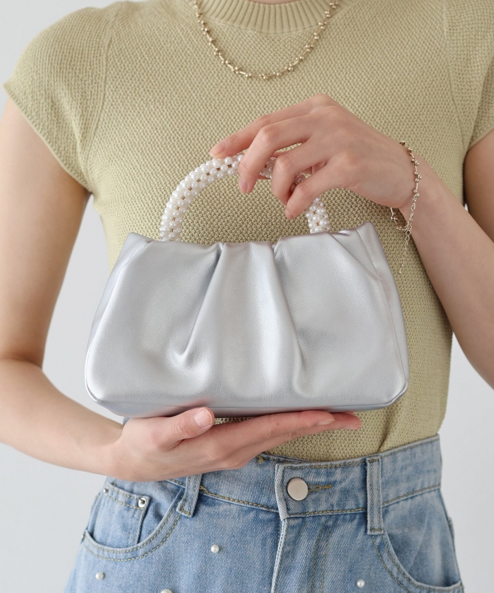 【SALE】パールハンドル2WAYミニバッグ