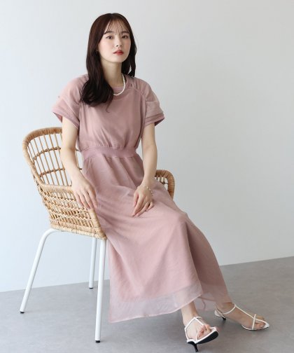 【SALE】オーガンジーレイヤードワンピース 【SALE】オーガンジーレイヤードワンピース