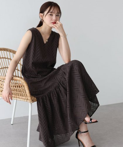 【SALE】コットンレースティアードワンピース 【SALE】コットンレースティアードワンピース