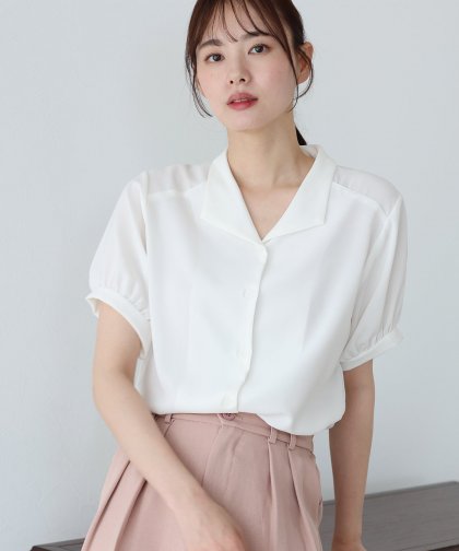 【SALE】ウイングカラーブラウス【ネコポス】 【SALE】ウイングカラーブラウス【ネコポス】