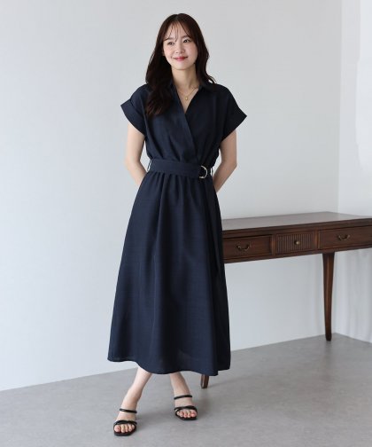 【TIME SALE】カシュクールシャツワンピース 【TIME SALE】カシュクールシャツワンピース