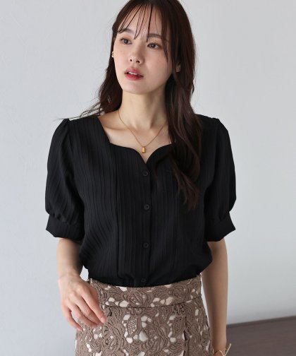 【TIME SALE】ハートネックブラウス【ネコポス】 【TIME SALE】ハートネックブラウス【ネコポス】