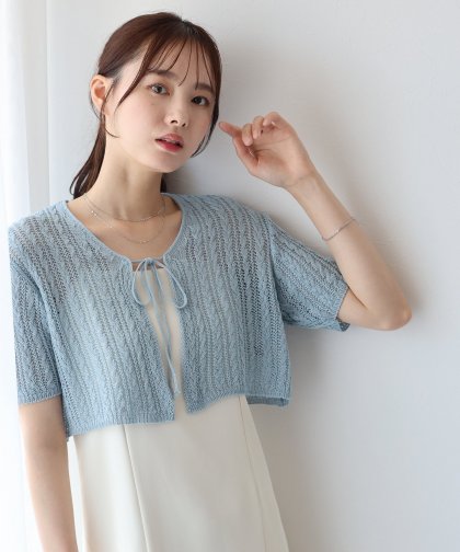 ケーブル編みサマーニットカーディガン【ネコポス】 ケーブル編みサマーニットカーディガン【ネコポス】