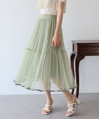 プリーツチュールスカート プリーツチュールスカート
