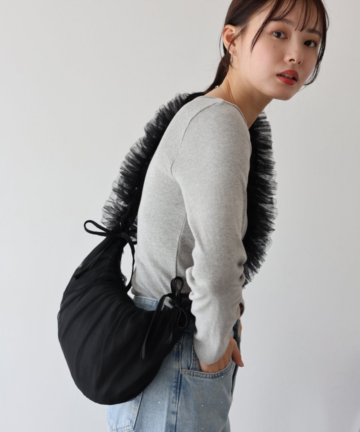 【SALE】チュールフリルショルダーバッグ