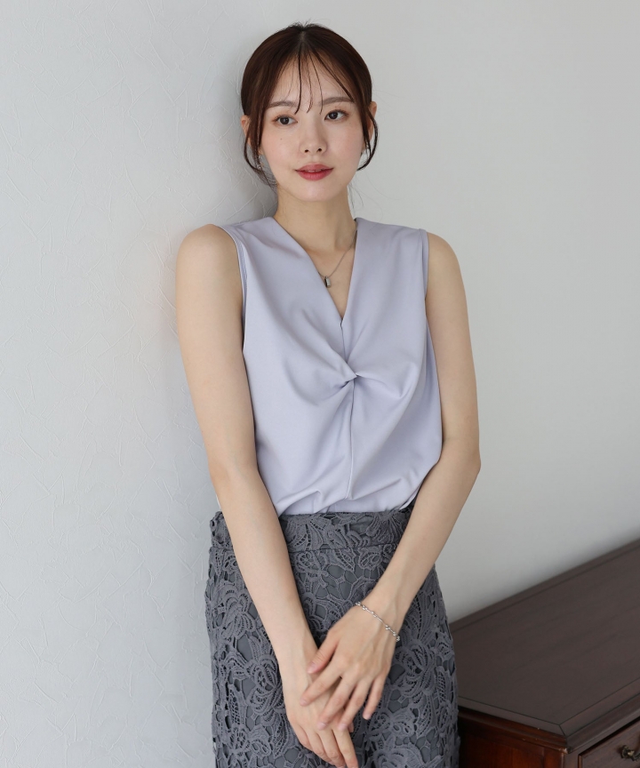 【SALE】フロントクロスノースリブラウス【ネコポス】