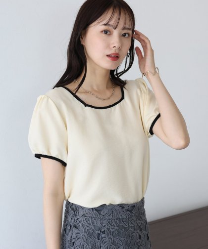 配色スクエアブラウス【ネコポス】 配色スクエアブラウス【ネコポス】