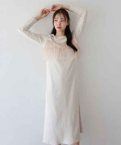 フリルチュールレイヤードワンピース フリルチュールレイヤードワンピース
