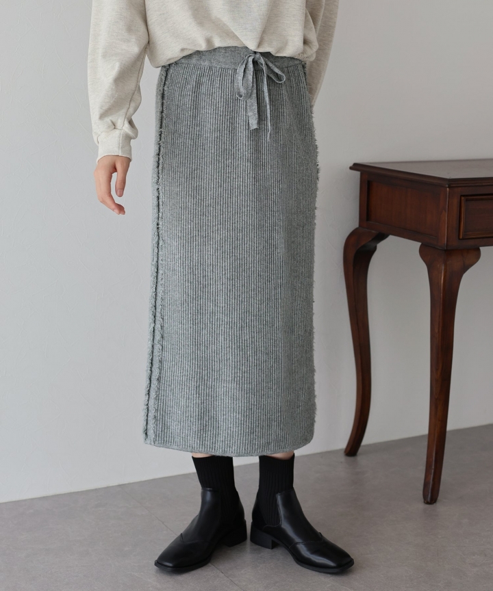 【SALE】フリンジニットスカート