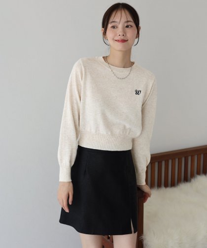 【TIME SALE】ワンポイント刺繍ニット 【TIME SALE】ワンポイント刺繍ニット