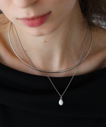 2連メタル淡水パールチョーカー【ネコポス】 2連メタル淡水パールチョーカー【ネコポス】