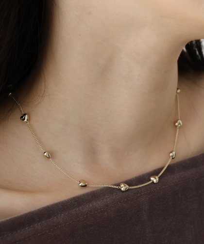 ハートパールステーションネックレス【ネコポス】 ハートパールステーションネックレス【ネコポス】