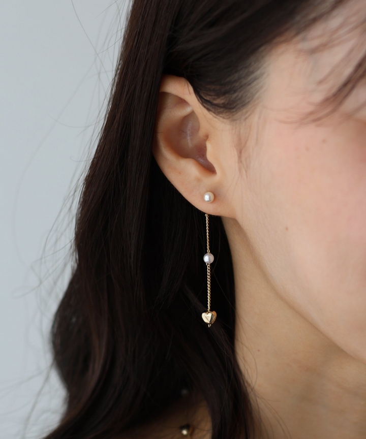 ハートパールステーションピアス【ネコポス】