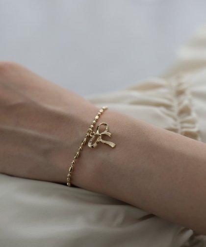 ボールチェーンリボンブレスレット【ネコポス】 ボールチェーンリボンブレスレット【ネコポス】