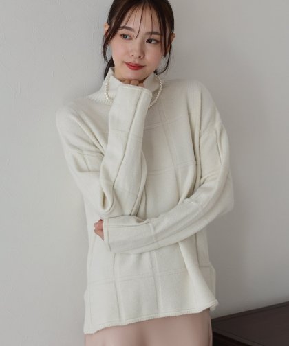 【SALE】ウィンドウペーンチェックニット