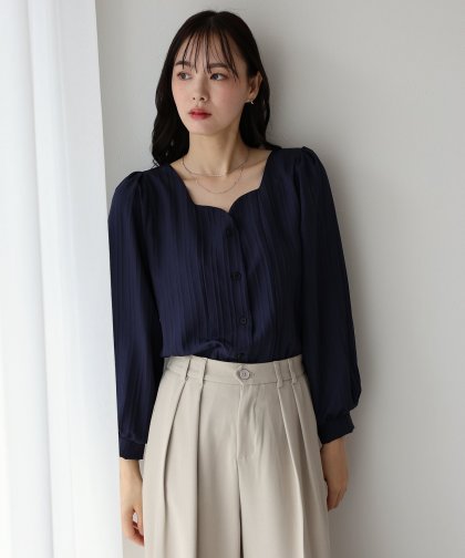 ハートネックブラウス【ネコポス】 ハートネックブラウス【ネコポス】