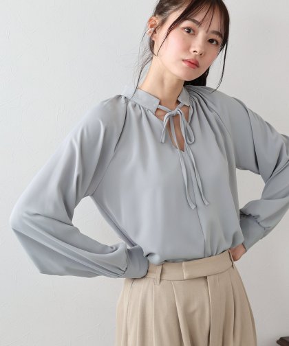 【SALE】リボンネックブラウス【ネコポス】 【SALE】リボンネックブラウス【ネコポス】