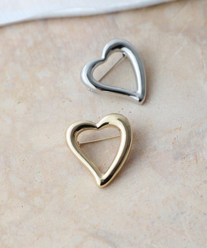 メタルハートブローチ【ネコポス】 メタルハートブローチ【ネコポス】